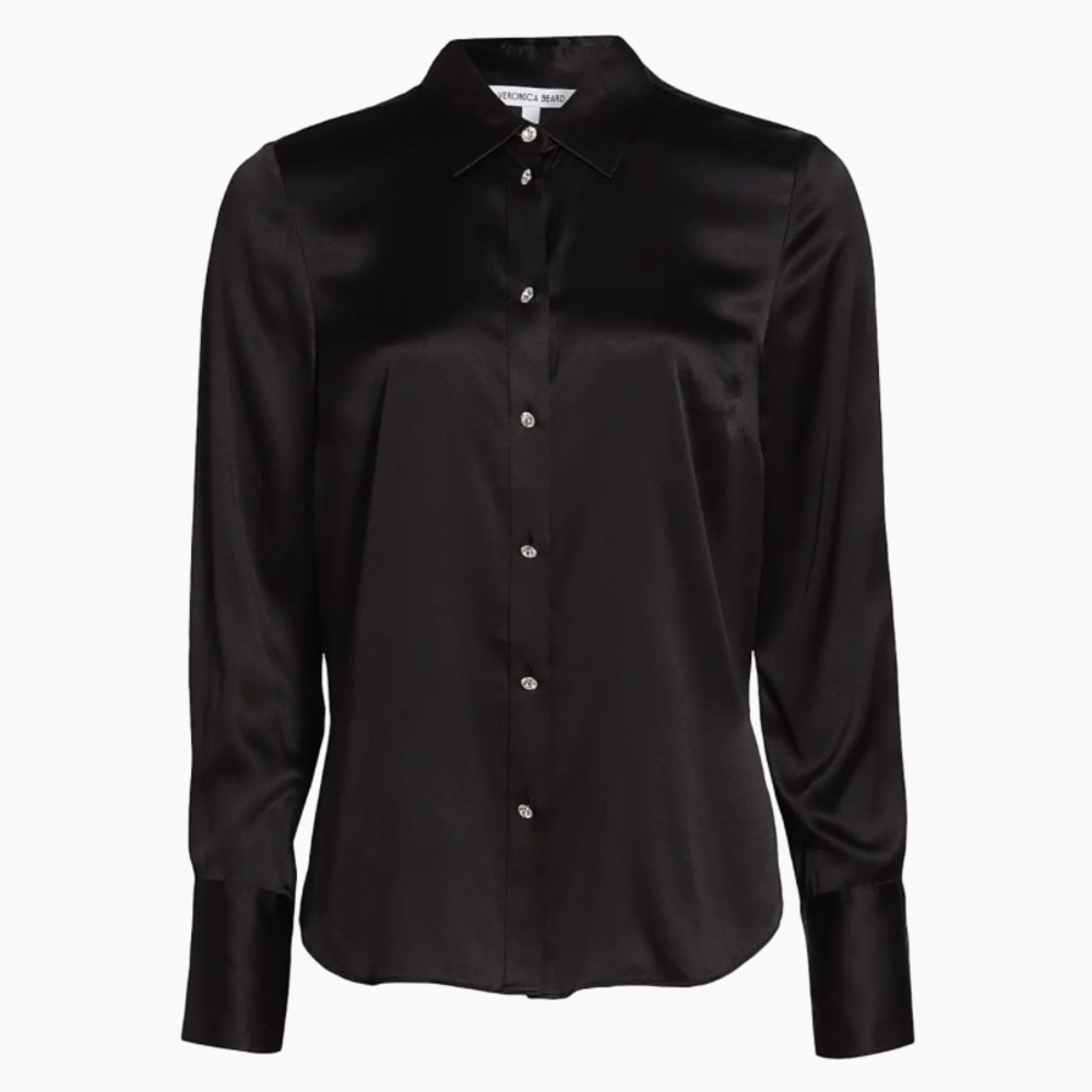 Veronica Beard Monique Silk Blend Top In Black